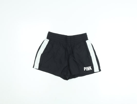 Victoria's Secret PINK Girls Black Elastic Waist Athletic Shorts Size S