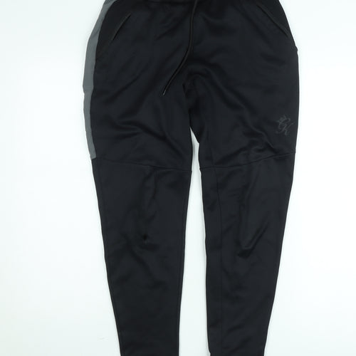 Gym King Men's Black Slim Fit Jogger Trousers Size M