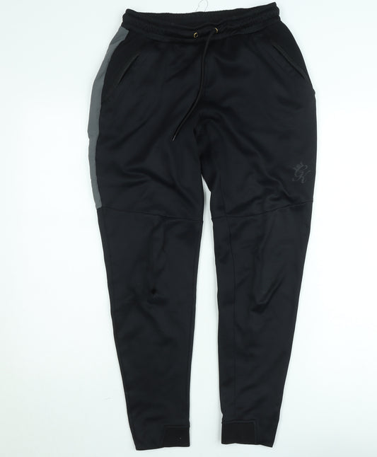 Gym King Men's Black Slim Fit Jogger Trousers Size M