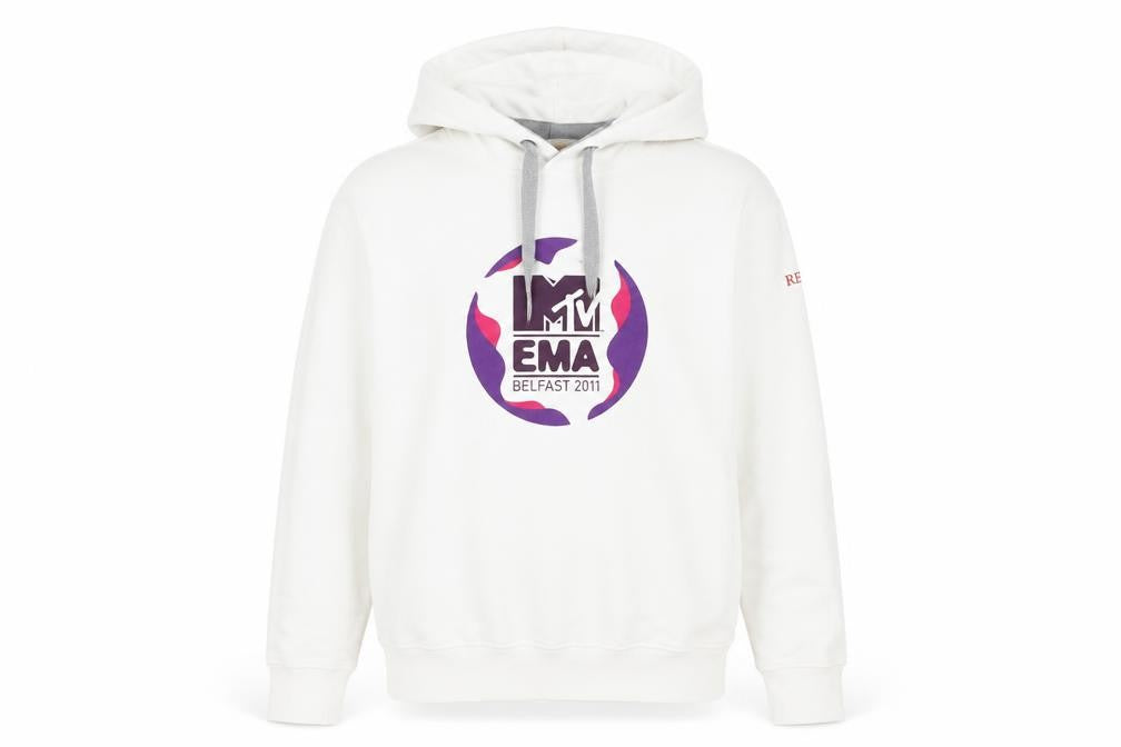 Replay Women's White MTV EMA 2011 Hooded Sweatshirt Size M