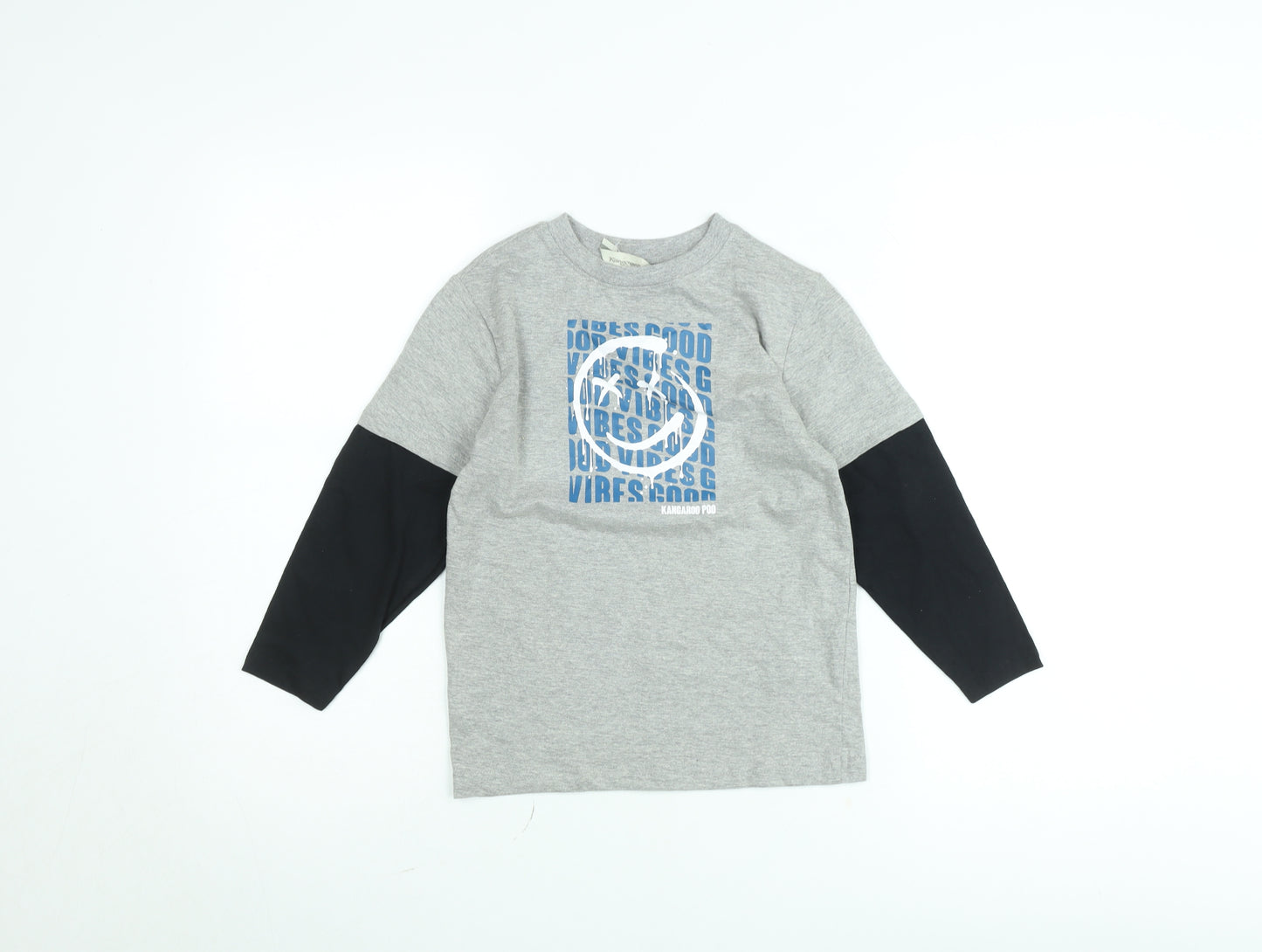 Kangaroo Poo Boys Grey Long Sleeve Graphic Pullover T-Shirt 5-6 Years