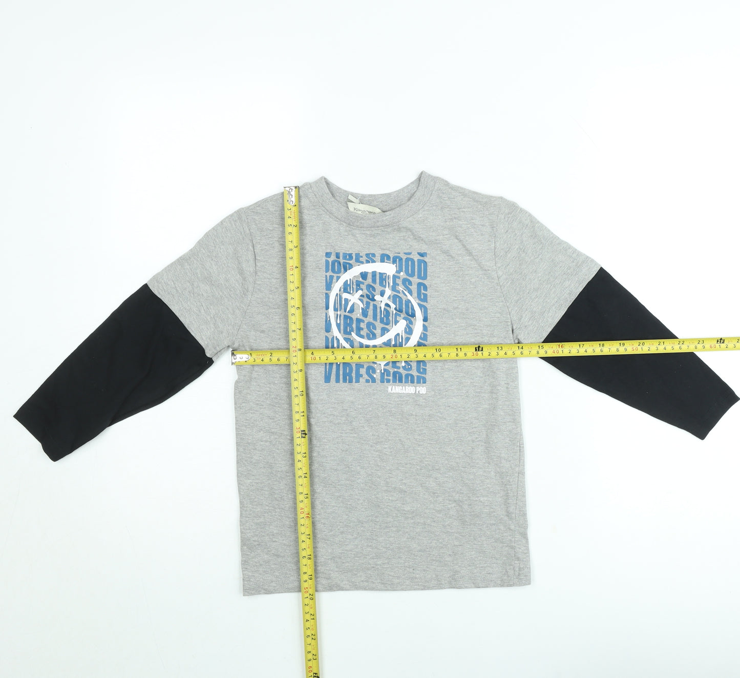 Kangaroo Poo Boys Grey Long Sleeve Graphic Pullover T-Shirt 5-6 Years