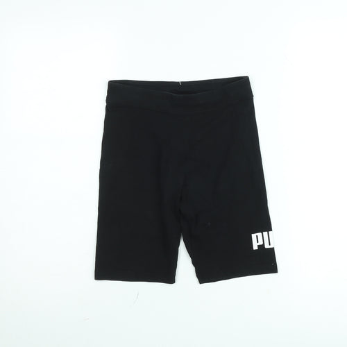 Puma Girls Black Biker Shorts 13-14 Years Slim Fit Activewear