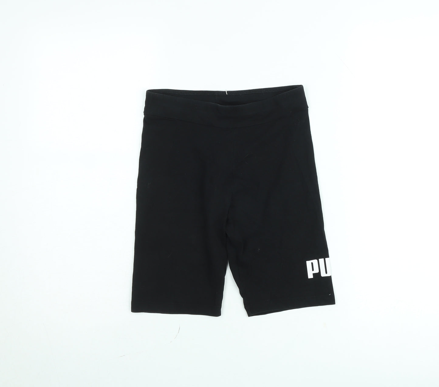 Puma Girls Black Biker Shorts 13-14 Years Slim Fit Activewear