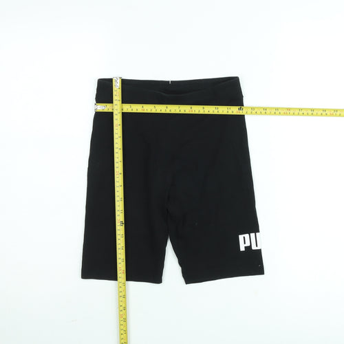 Puma Girls Black Biker Shorts 13-14 Years Slim Fit Activewear