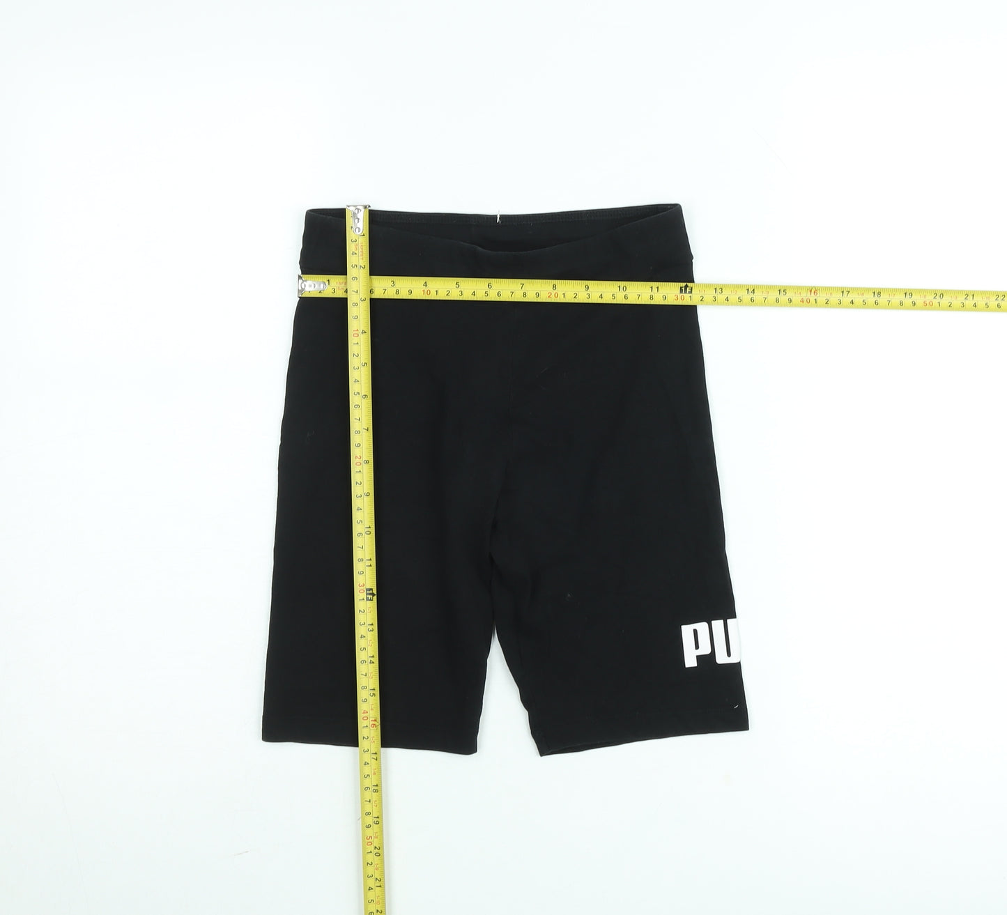 Puma Girls Black Biker Shorts 13-14 Years Slim Fit Activewear