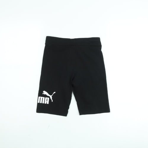 Puma Girls Black Biker Shorts 13-14 Years Slim Fit Activewear