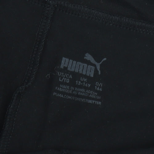Puma Girls Black Biker Shorts 13-14 Years Slim Fit Activewear