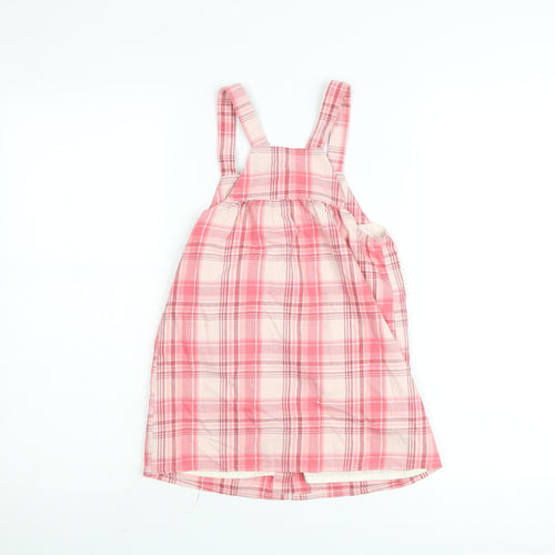 United Colors of Benetton Girls Pink Check Pinafore Dress 4-5 Years