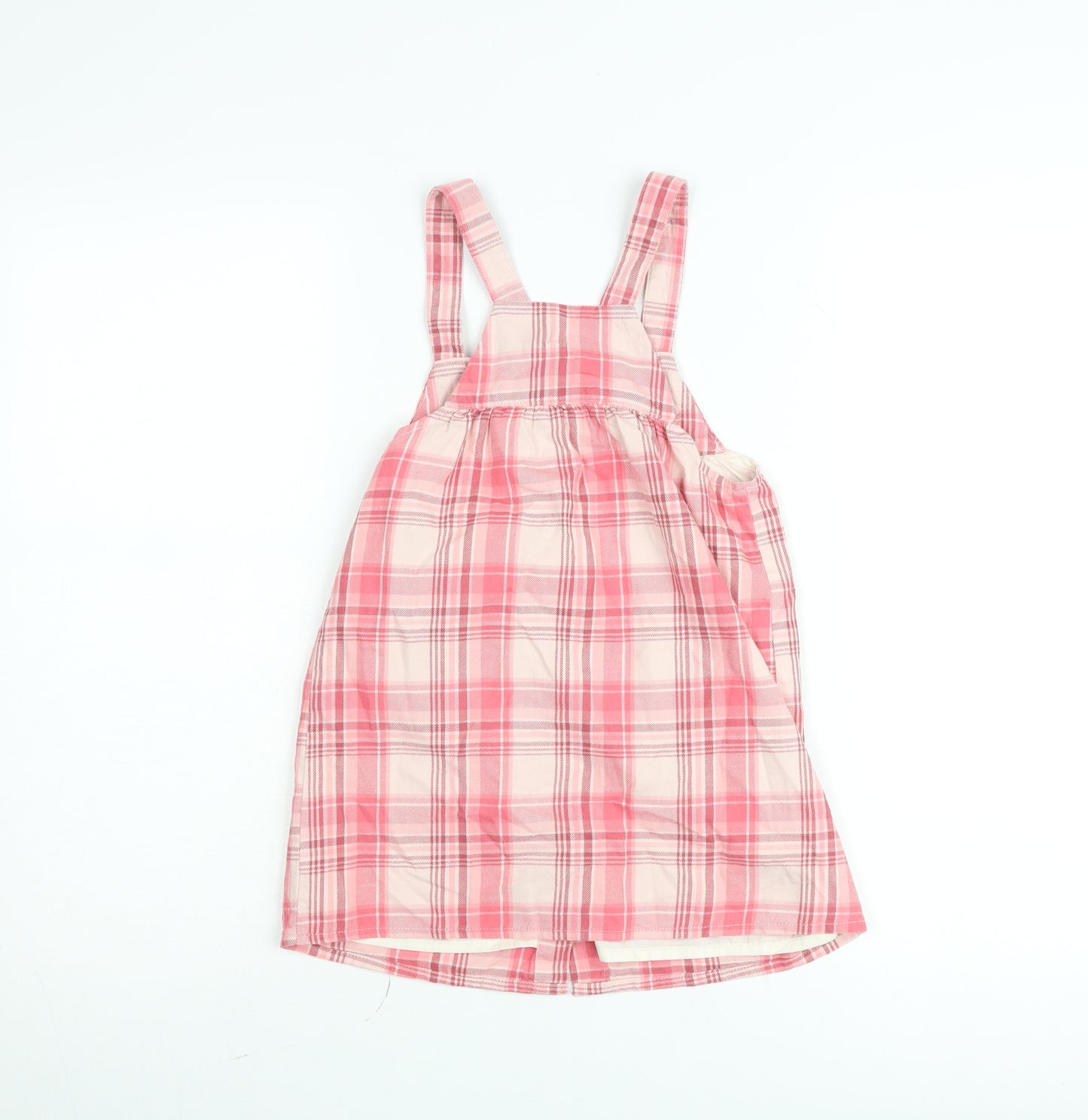 United Colors of Benetton Girls Pink Check Pinafore Dress 4-5 Years