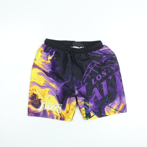 NBA Boys Los Angeles Lakers Purple Yellow Athletic Shorts 13-14 Years