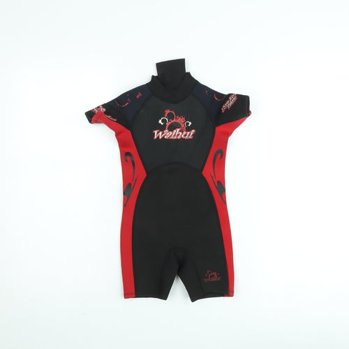 Waihui Boys Black Red Short Sleeve Neoprene 3-4 Years Wetsuit