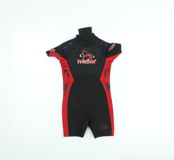 Waihui Boys Black Red Short Sleeve Neoprene 3-4 Years Wetsuit