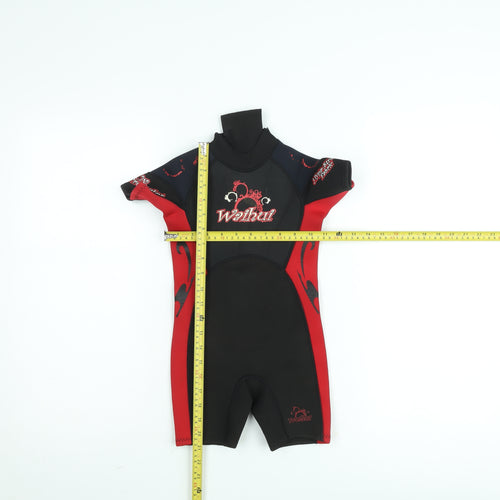 Waihui Boys Black Red Short Sleeve Neoprene 3-4 Years Wetsuit