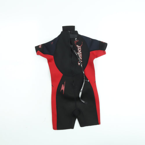Waihui Boys Black Red Short Sleeve Neoprene 3-4 Years Wetsuit