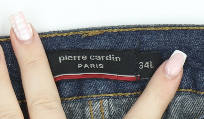 Pierre Cardin Men's Blue Straight Leg Denim Jeans 34L Regular Fit