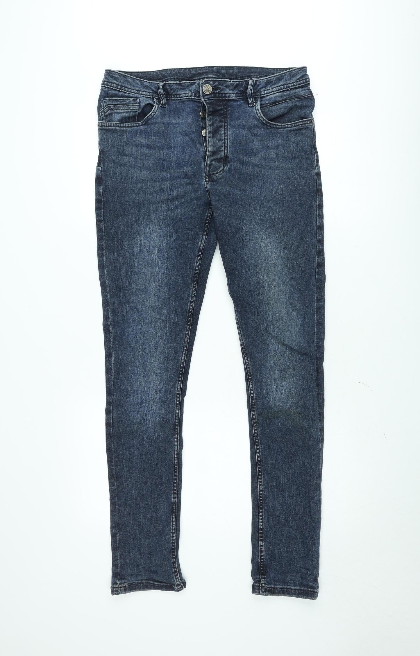 Denim Co Men's Blue Skinny Stretch Jeans 36W 34L Slim Fit