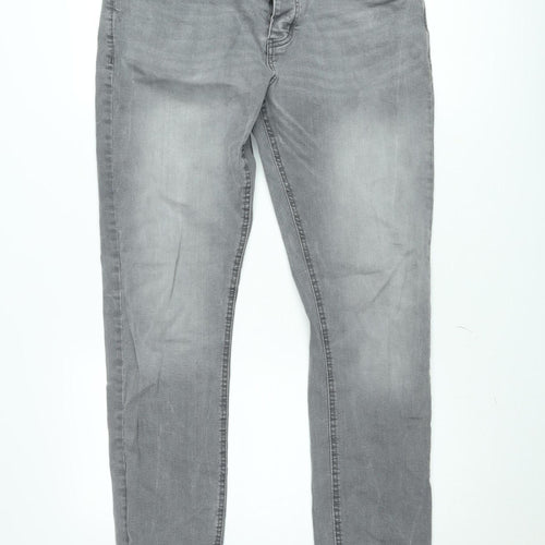 Denim Co Mens Grey Slim Fit Jeans W36 L34 Grey Denim Casual