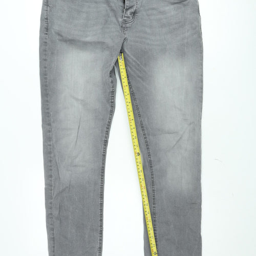 Denim Co Mens Grey Slim Fit Jeans W36 L34 Grey Denim Casual