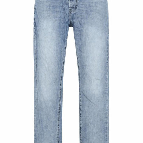 Denim & Co. Men's Blue Light Wash Straight Fit Stretch Jeans Size L
