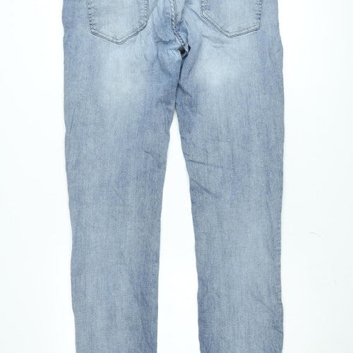 Denim & Co. Men's Blue Light Wash Straight Fit Stretch Jeans Size L
