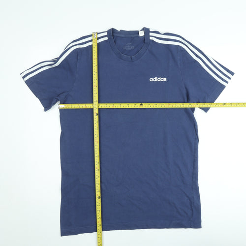 Adidas Men's Navy Blue Crew Neck Short Sleeve T-Shirt Size L