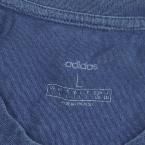 Adidas Men's Navy Blue Crew Neck Short Sleeve T-Shirt Size L