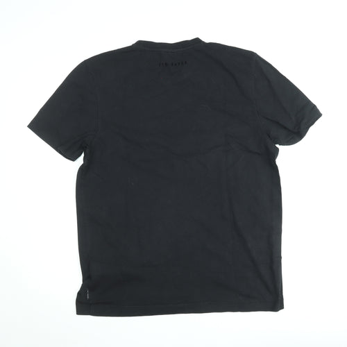 Ted Baker London Men's Black Crew Neck Cotton T-Shirt Size M