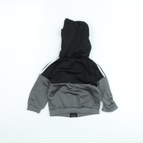 Adidas Boys Grey Hooded Track Jacket 6-9 Months Full Zip Sportswear