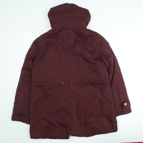Paco Boutique Womens Red Hooded Parka Jacket Size 18