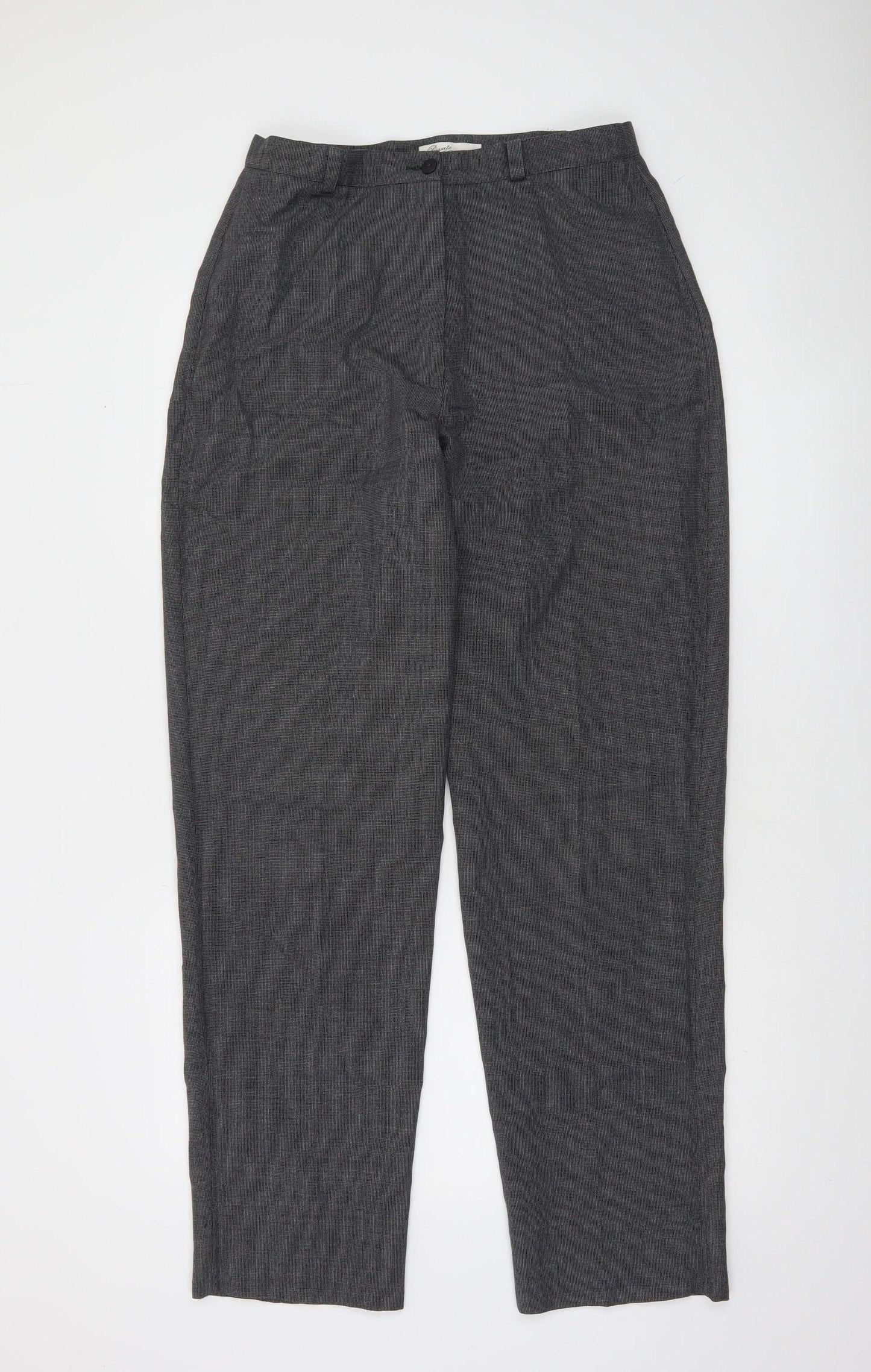 Private Collection Women's Grey Wool Blend Straight Leg Trousers Size 14
