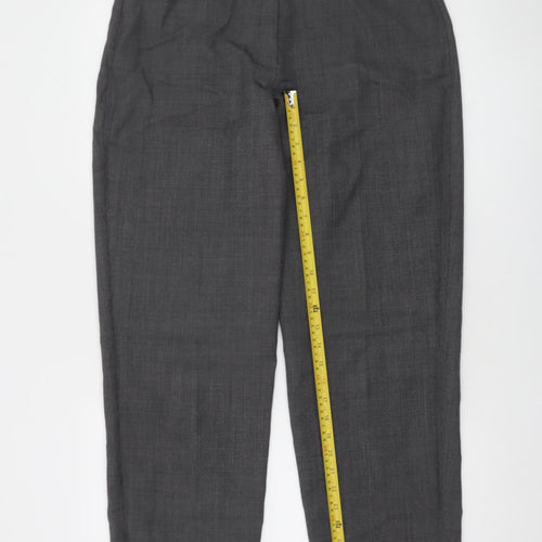 Private Collection Women's Grey Wool Blend Straight Leg Trousers Size 14
