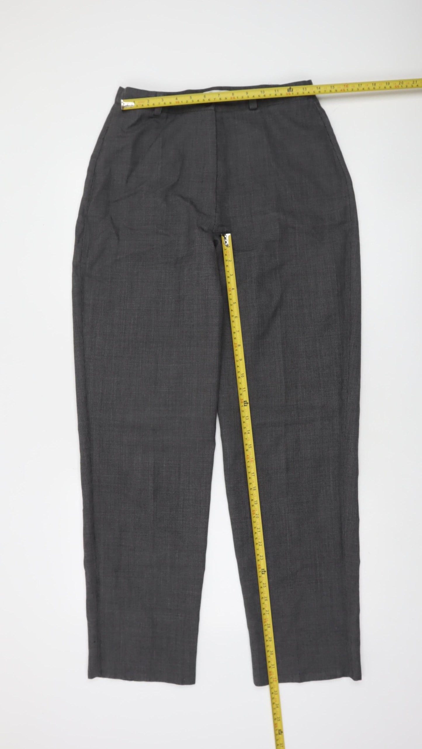 Private Collection Women's Grey Wool Blend Straight Leg Trousers Size 14