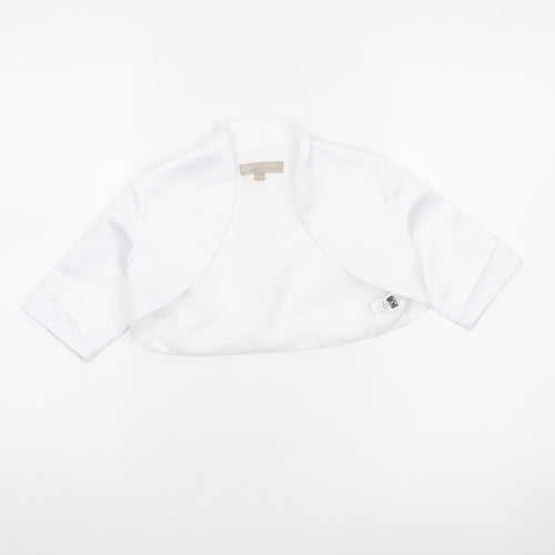 Paul Costelloe Girls White Satin Bolero Shrug Blouse 8 Years Formal Wear