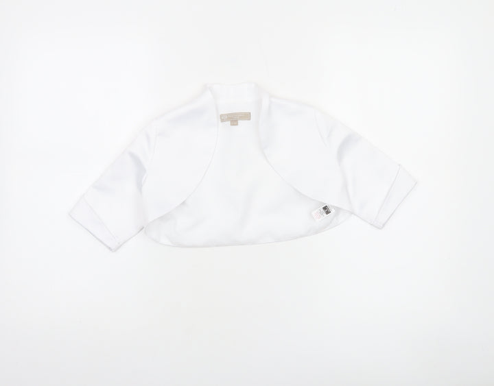 Paul Costelloe Girls White Satin Bolero Shrug Blouse 8 Years Formal Wear