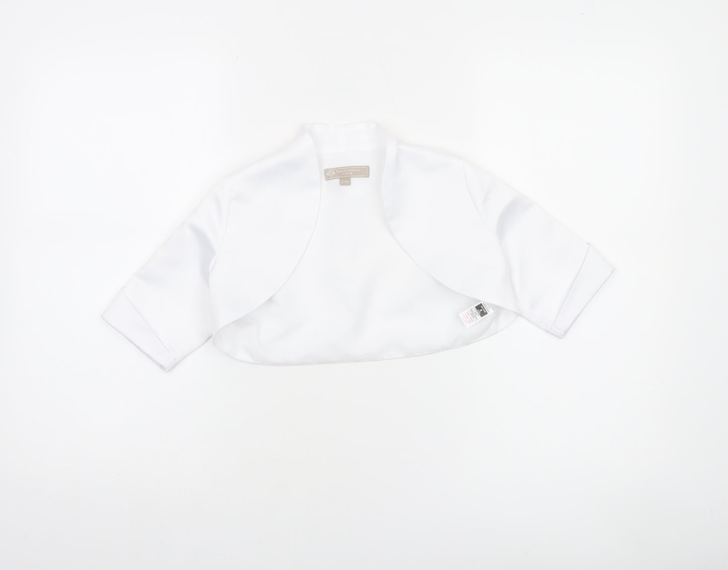 Paul Costelloe Girls White Satin Bolero Shrug Blouse 8 Years Formal Wear