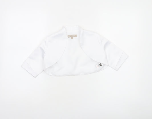 Paul Costelloe Girls White Satin Bolero Shrug Blouse 8 Years Formal Wear