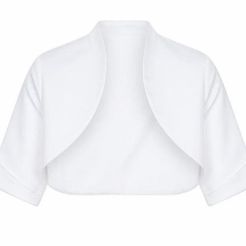Paul Costelloe Girls White Satin Bolero Shrug Blouse 8 Years Formal Wear