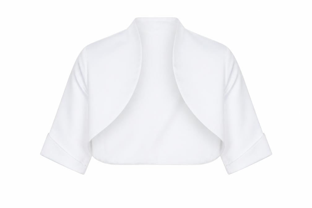 Paul Costelloe Girls White Satin Bolero Shrug Blouse 8 Years Formal Wear