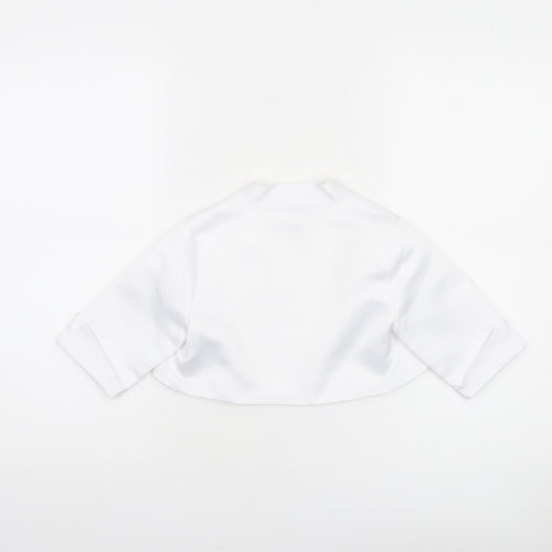 Paul Costelloe Girls White Satin Bolero Shrug Blouse 8 Years Formal Wear