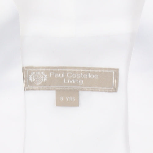 Paul Costelloe Girls White Satin Bolero Shrug Blouse 8 Years Formal Wear