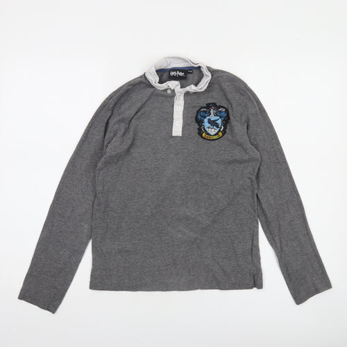 Harry Potter Boys Grey Ravenclaw Long Sleeve Henley T-Shirt 11-12 Years