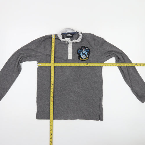 Harry Potter Boys Grey Ravenclaw Long Sleeve Henley T-Shirt 11-12 Years