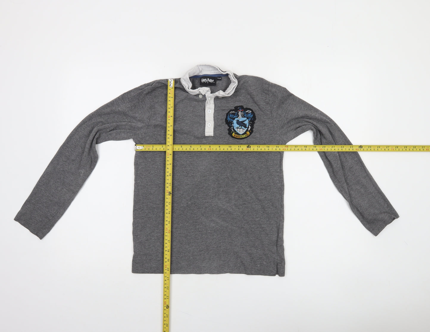 Harry Potter Boys Grey Ravenclaw Long Sleeve Henley T-Shirt 11-12 Years