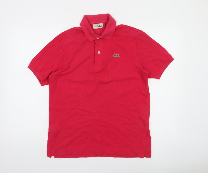 Lacoste Women Red Polo Shirt Size 12 Classic Cotton Short Sleeve