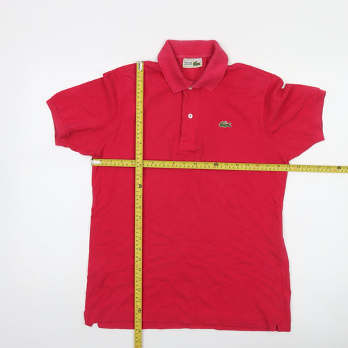 Lacoste Women Red Polo Shirt Size 12 Classic Cotton Short Sleeve