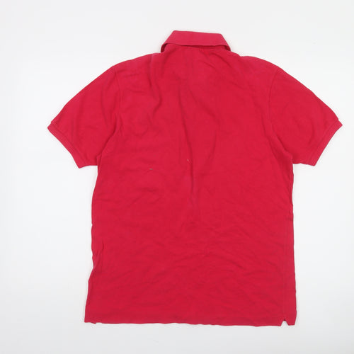 Lacoste Women Red Polo Shirt Size 12 Classic Cotton Short Sleeve