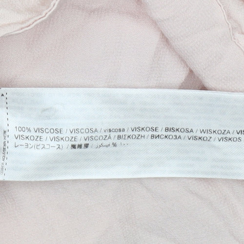 MNG Women’s Pink Button-Up Blouse Viscose Long Sleeve Size 8