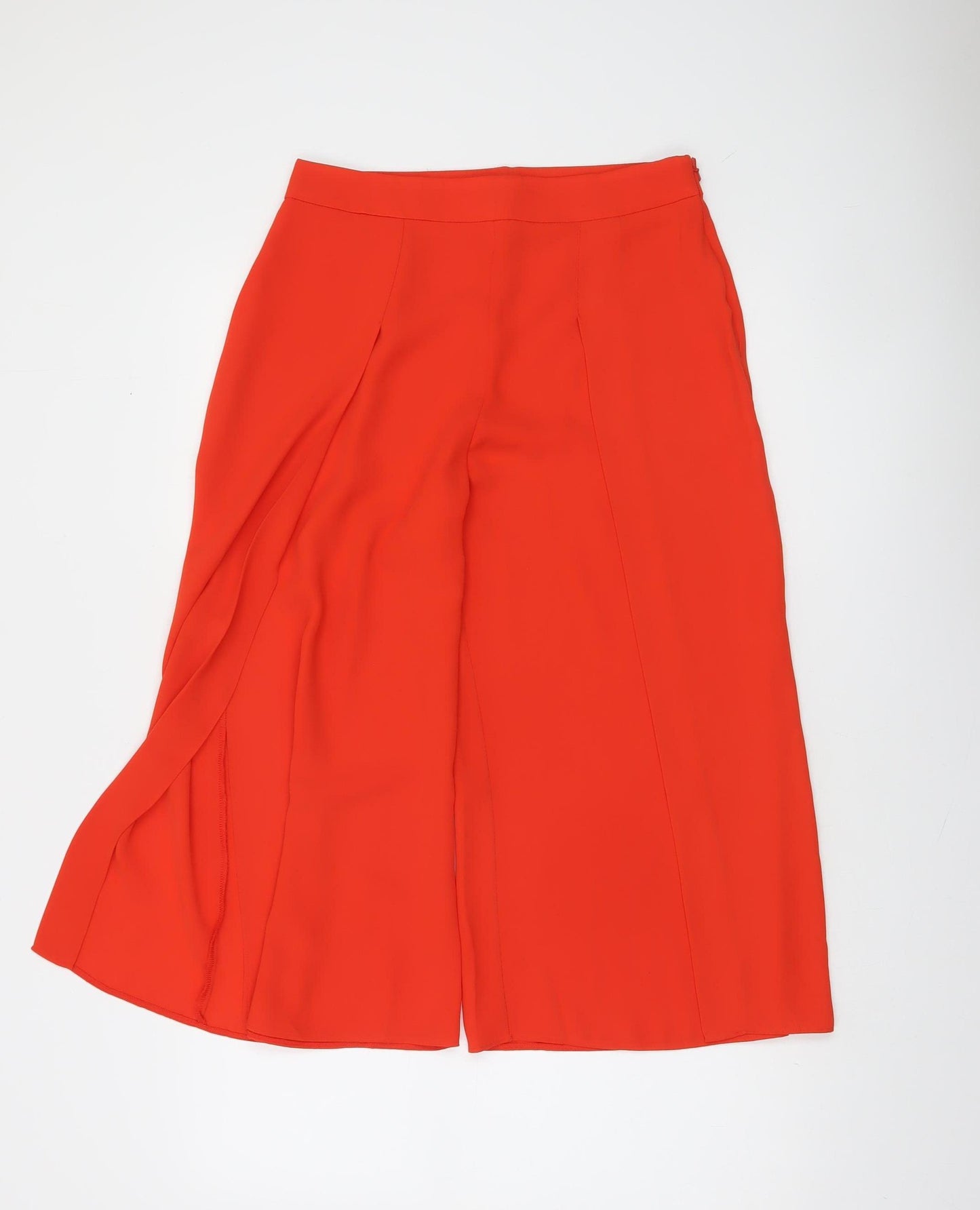 Oasis Women Red Wide-Leg Culotte Trousers Size 10