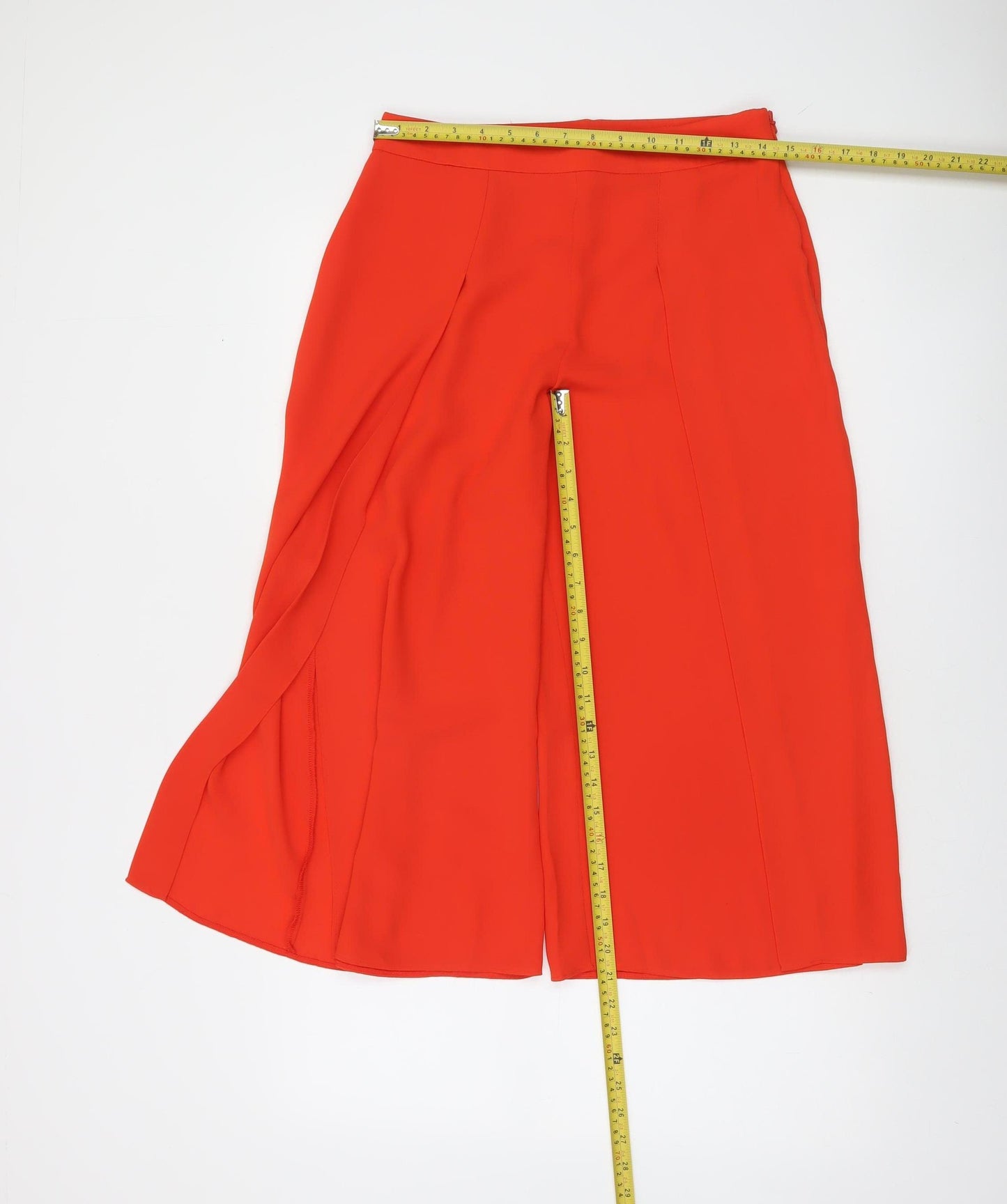 Oasis Women Red Wide-Leg Culotte Trousers Size 10